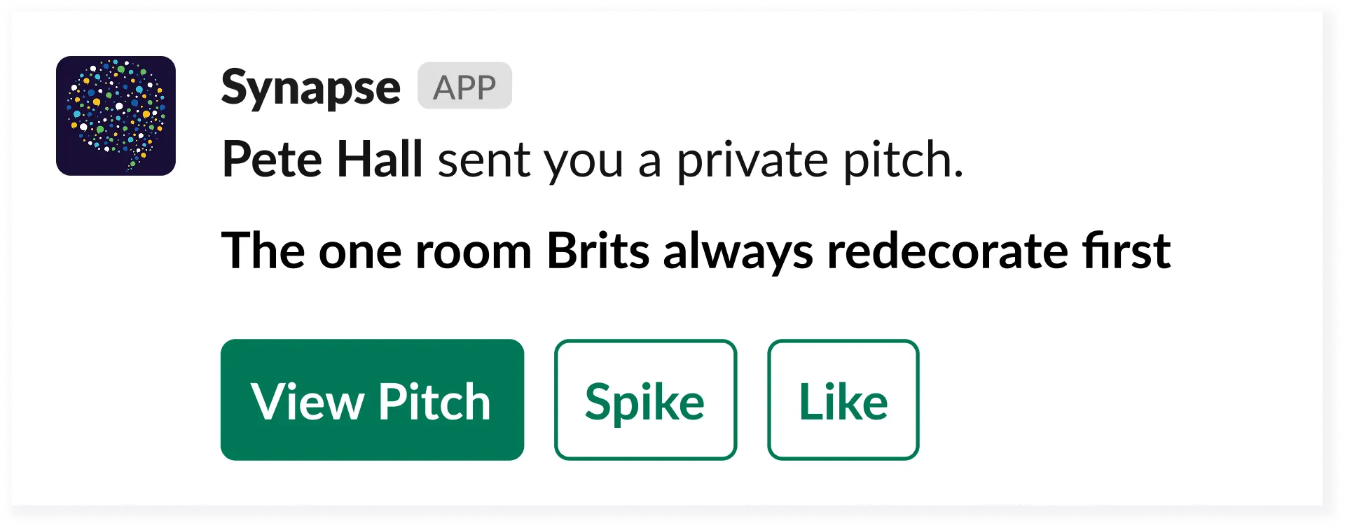 Notification: private pitch