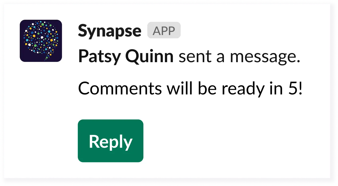 Notification: message received